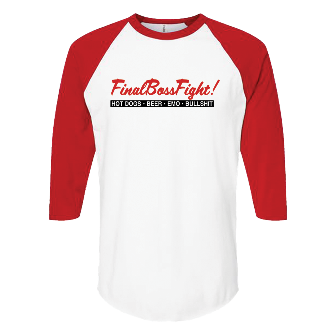 FinalBossFight! - Portillos Baseball Tee (White & Red)