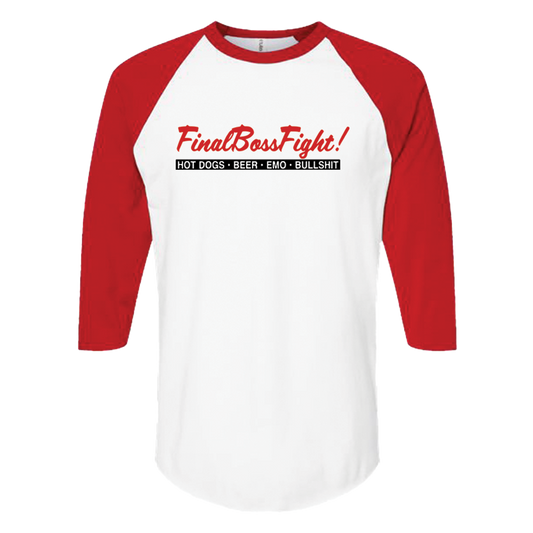 FinalBossFight! - Portillos Baseball Tee (White & Red)